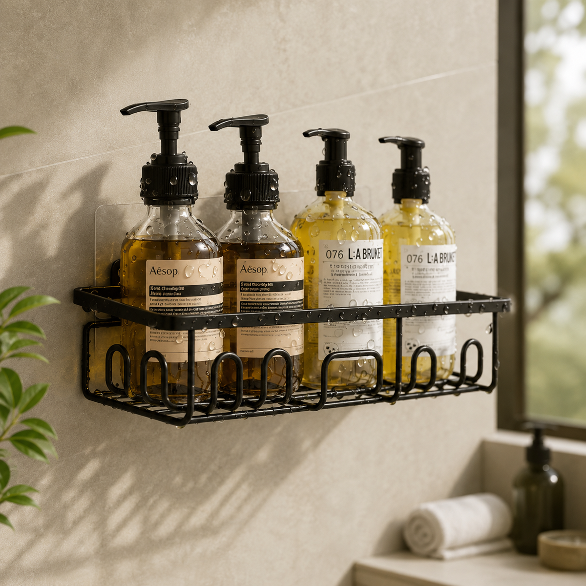 6-Piece Adhesive Shower Caddy Set