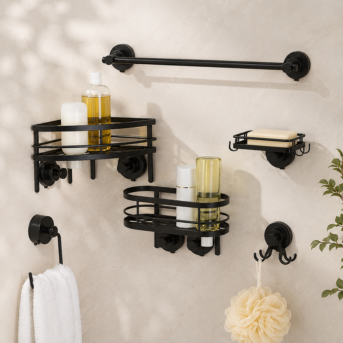 Corner Suction Shower Caddy